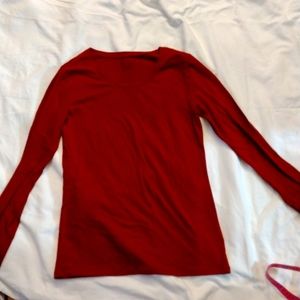 Burnt amber in color long sleeve t-shirt